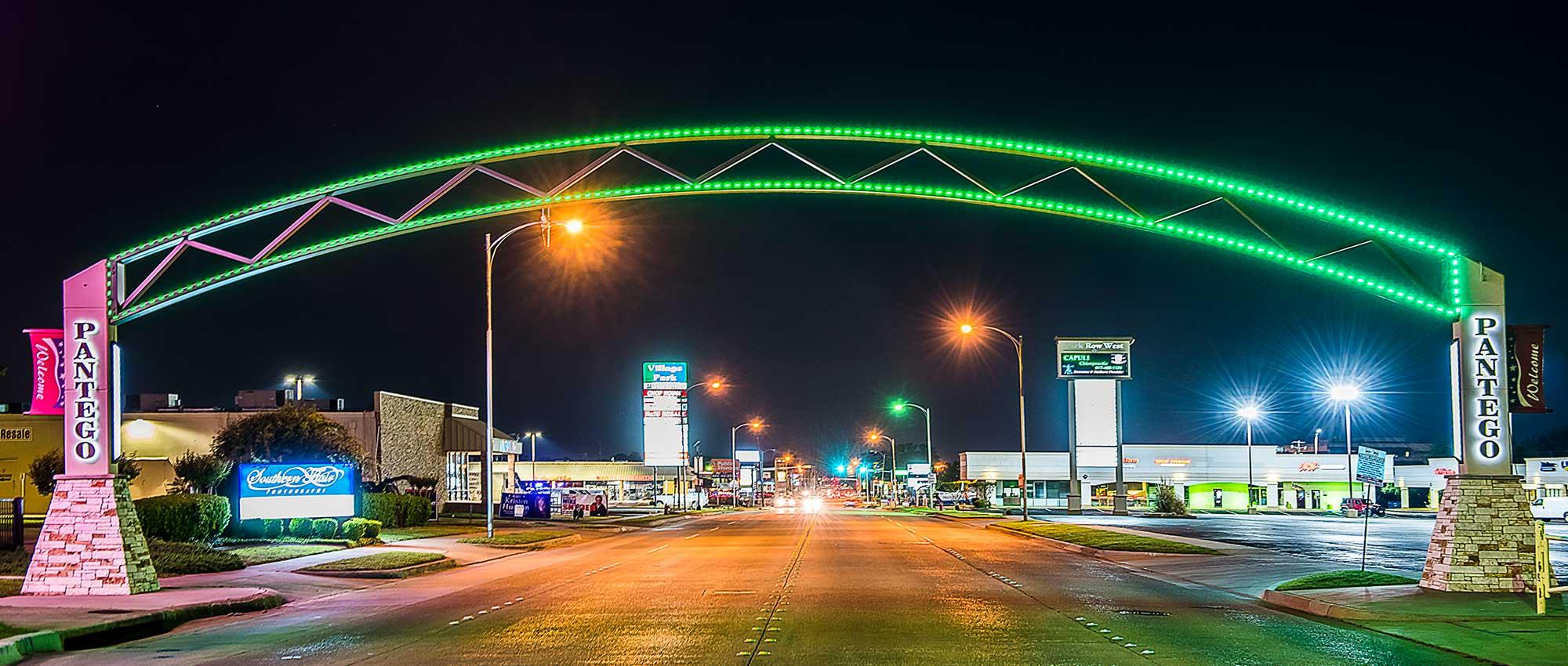 Pantego, TX at night